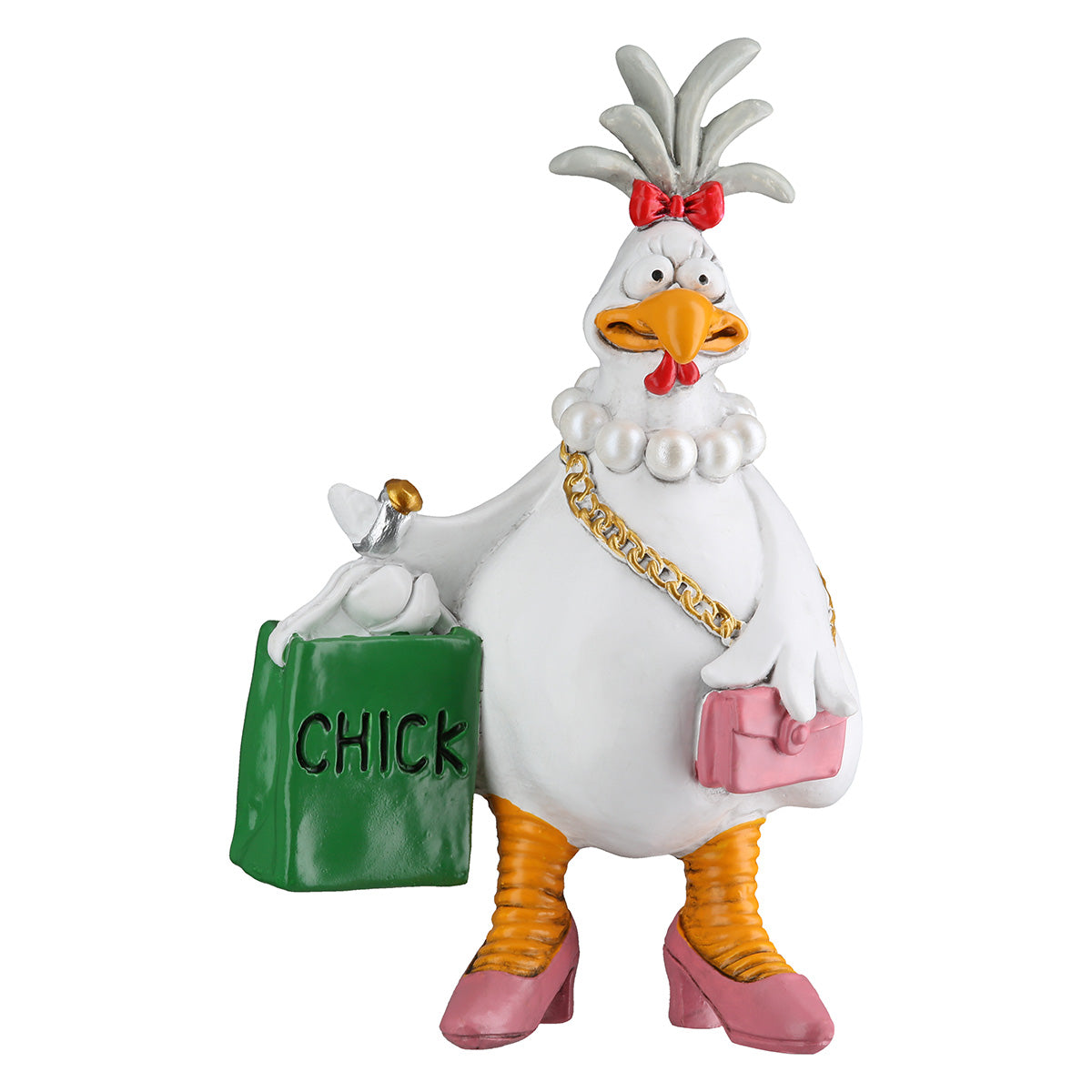 Dekofigur Madame Chicka Shopping Queen Huhn
