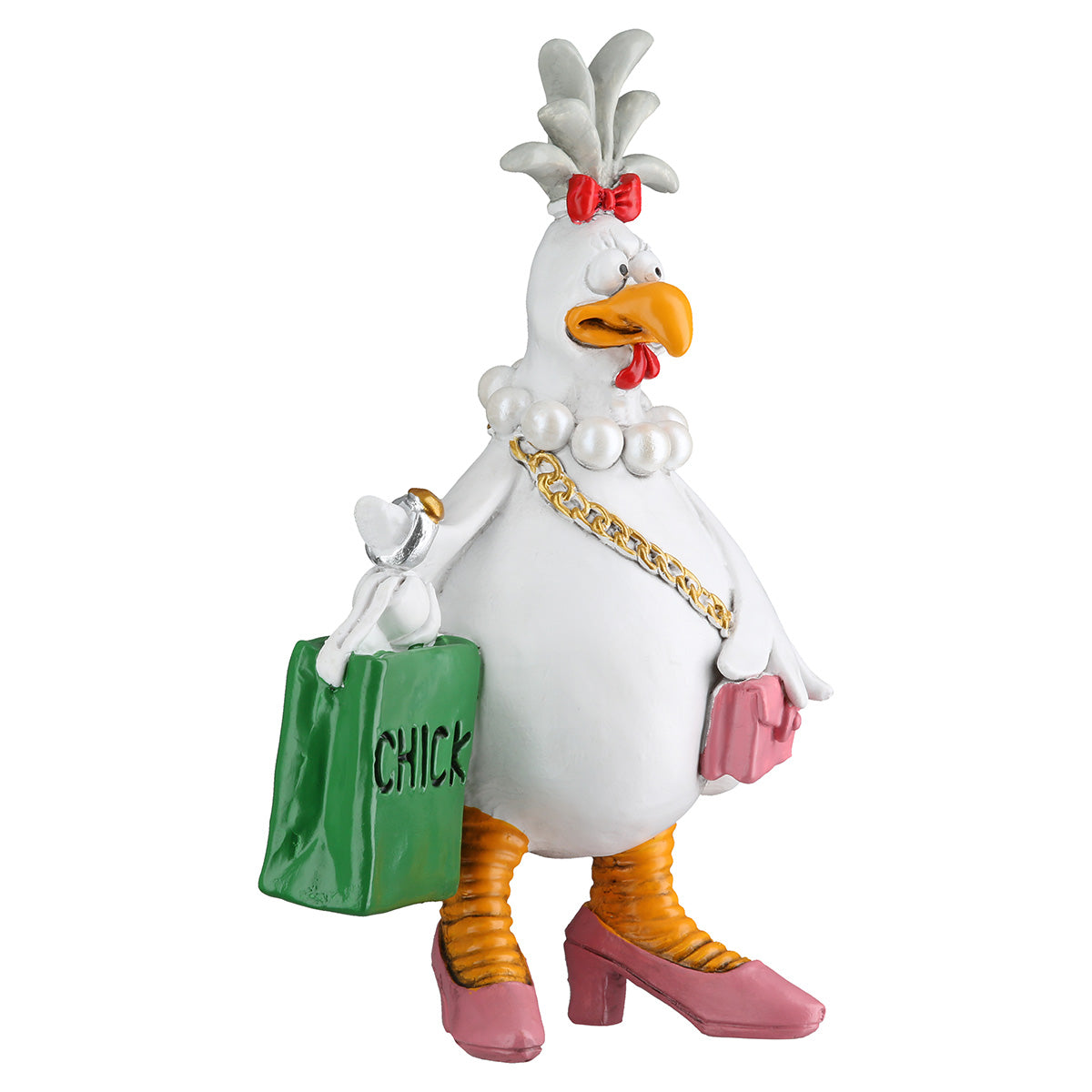 Dekofigur Madame Chicka Shopping Queen Huhn