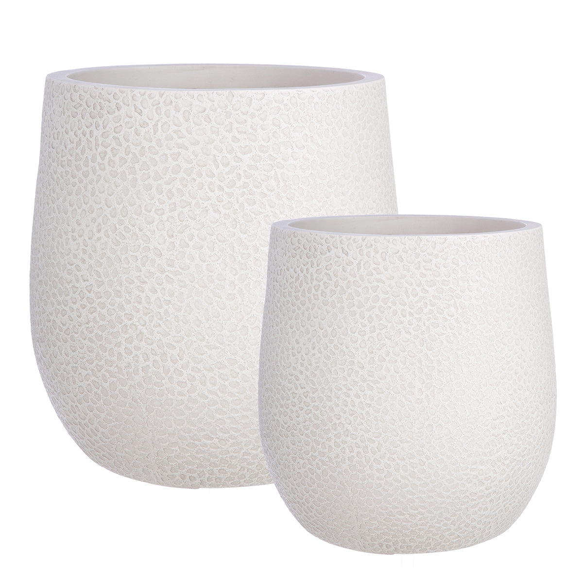 Pardo Pflanzgefäß Set Creme Strukturiert