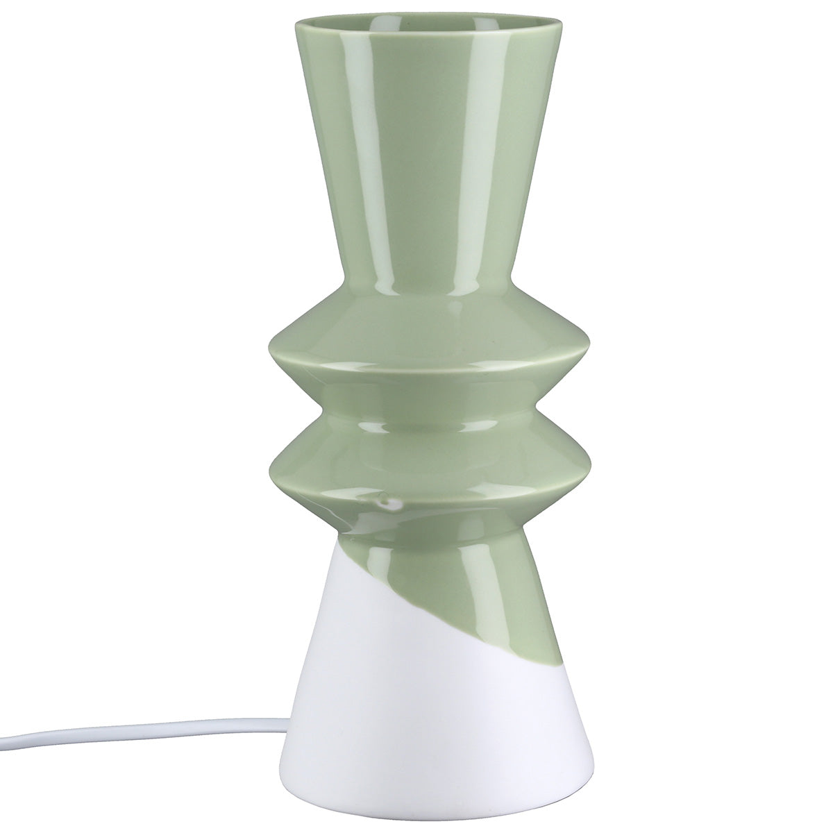 Tischleuchte Patos aus Porzellan in grün mit modernem Design