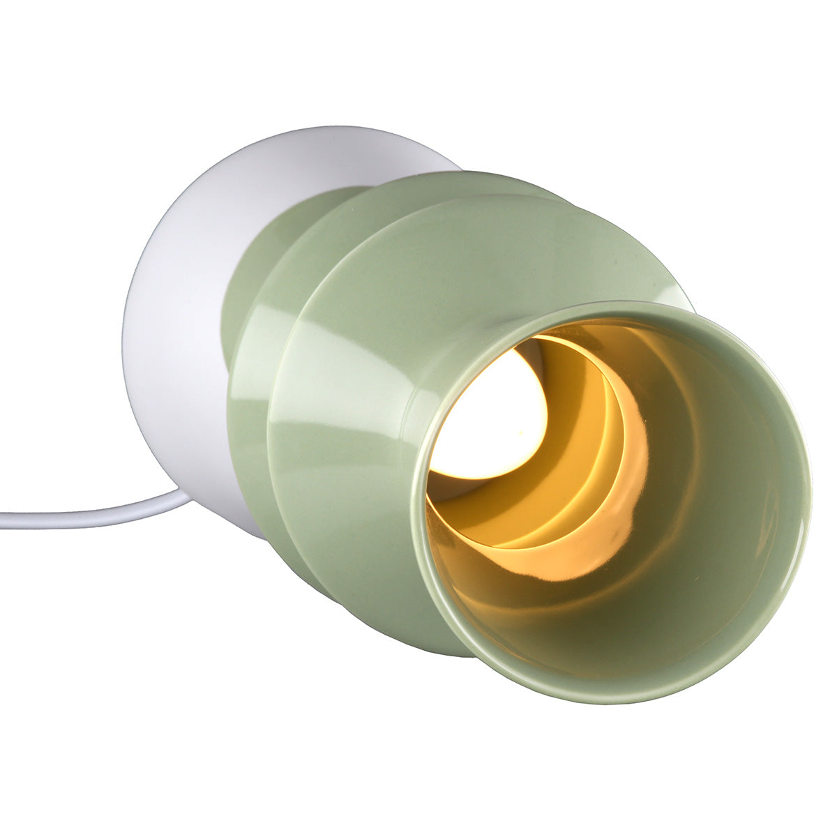 Tischleuchte Patos aus Porzellan in grün mit modernem Design