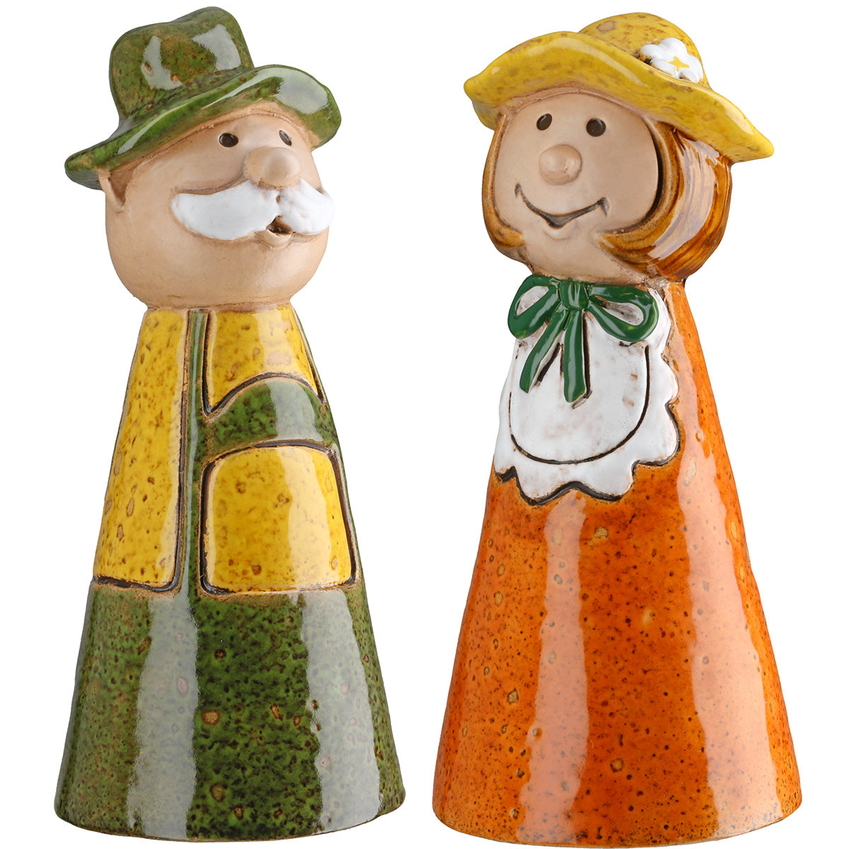 Zaunfigur Gartenpaar Leni und Paul Keramik grün orange