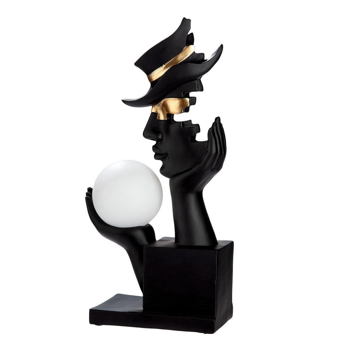 LED Tischleuchte Mystique Figur mit Leuchtkugel modern