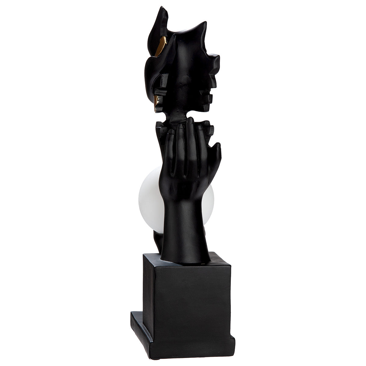 LED Tischleuchte Mystique Figur mit Leuchtkugel modern