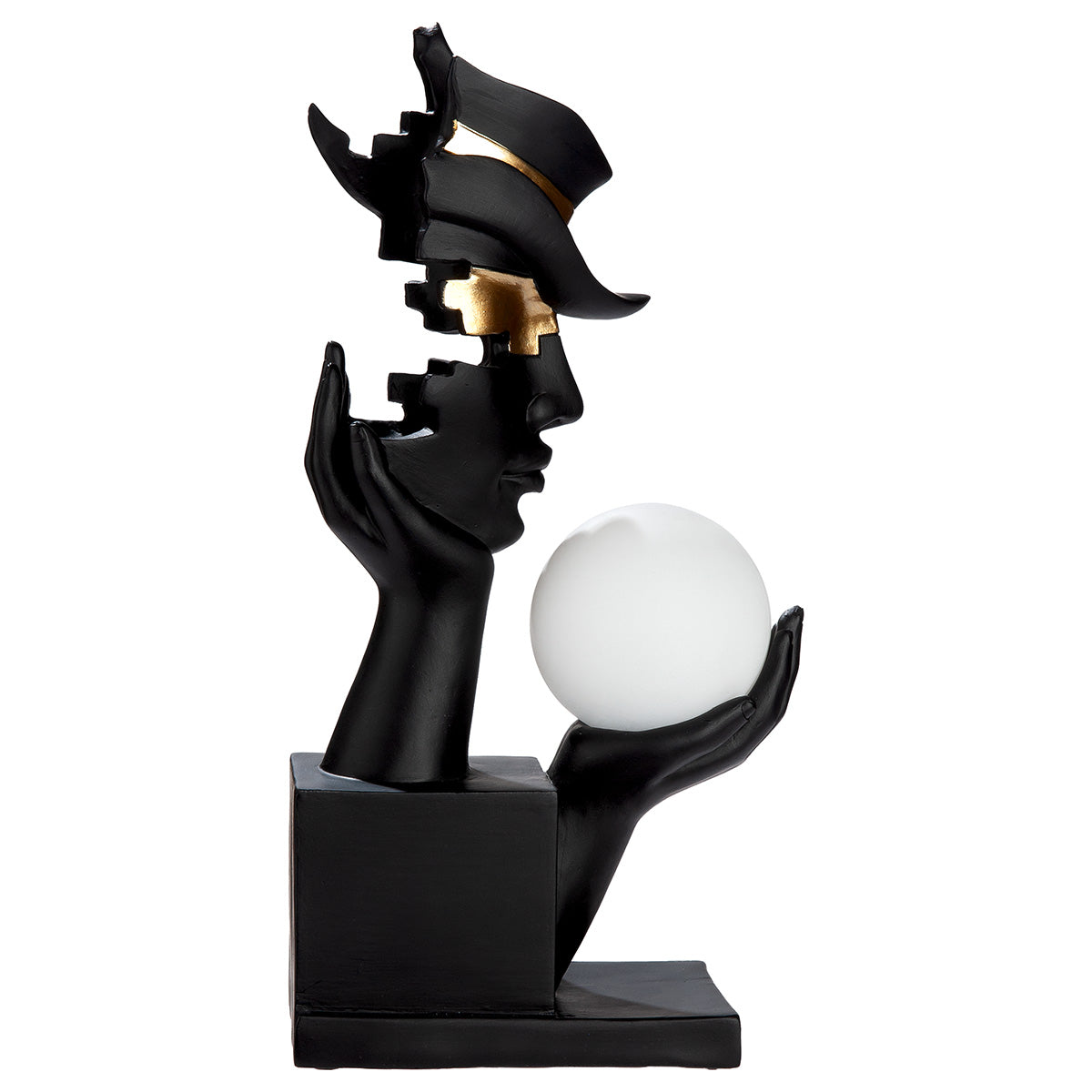 LED Tischleuchte Mystique Figur mit Leuchtkugel modern