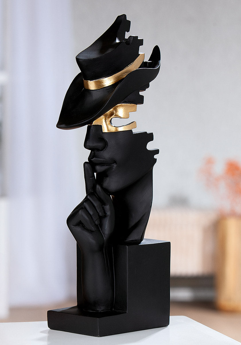 Deko Skulptur Mystique Noir Kopf Figur modern schwarz gold