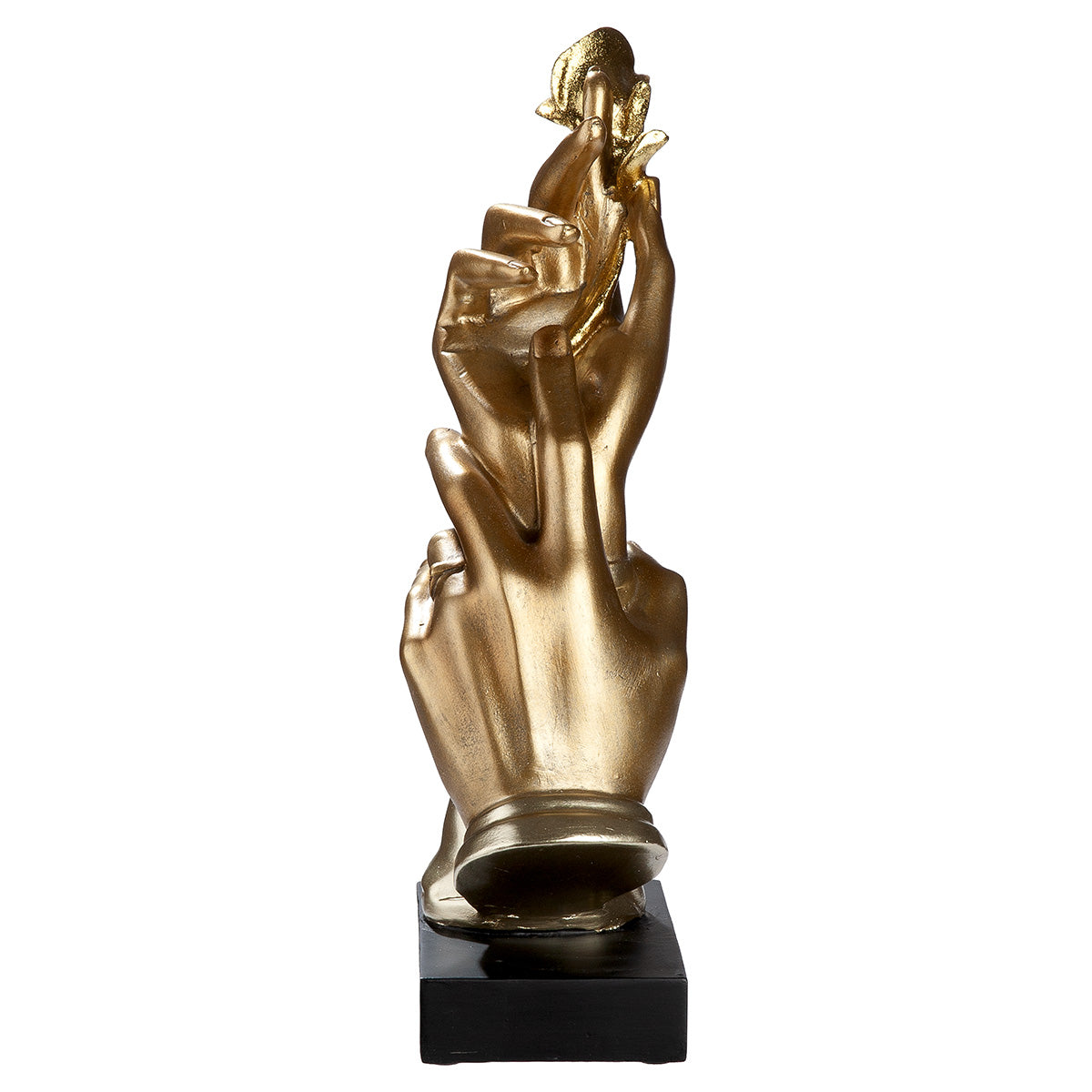 Deko Skulptur Goldene Hände mit Rose