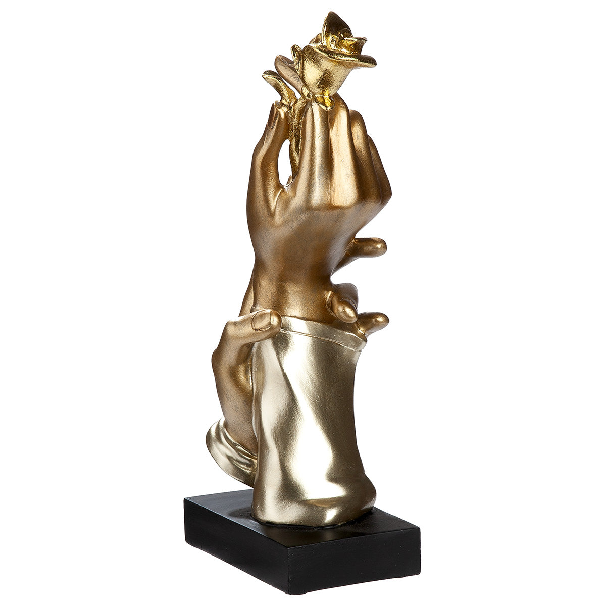 Deko Skulptur Goldene Hände mit Rose