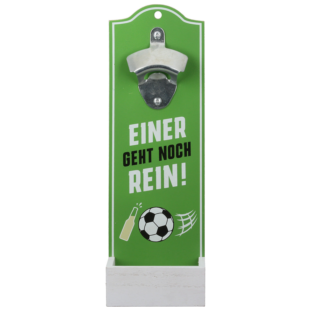 Bierflaschenöffner Fußball Wandhalter im sportlichen Design grün WM2026