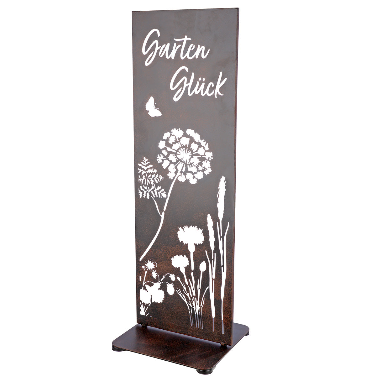 Standrelief Garten Deko Wild Flowers Metall braun 72 cm