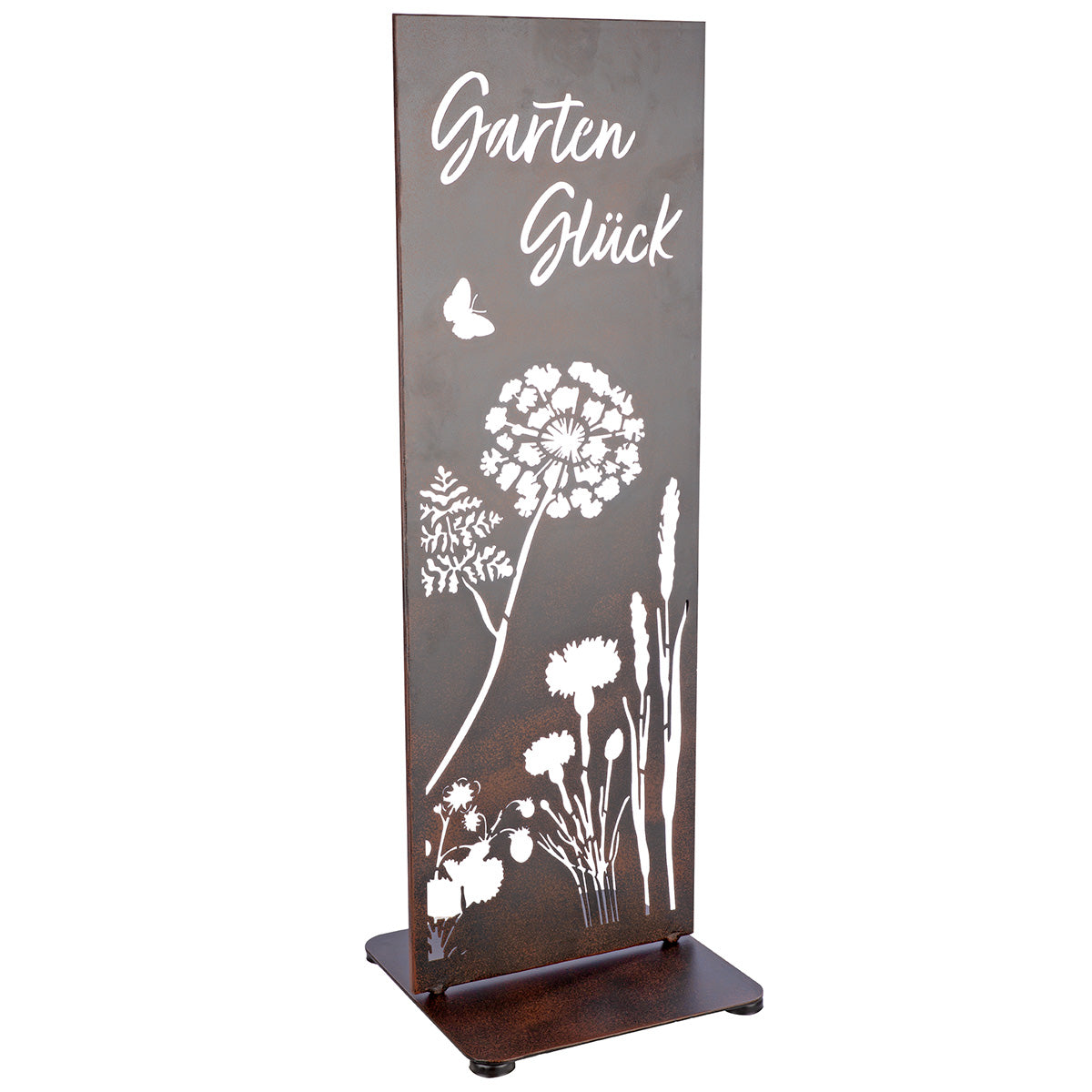 Standrelief Garten Deko Wild Flowers Metall braun 72 cm
