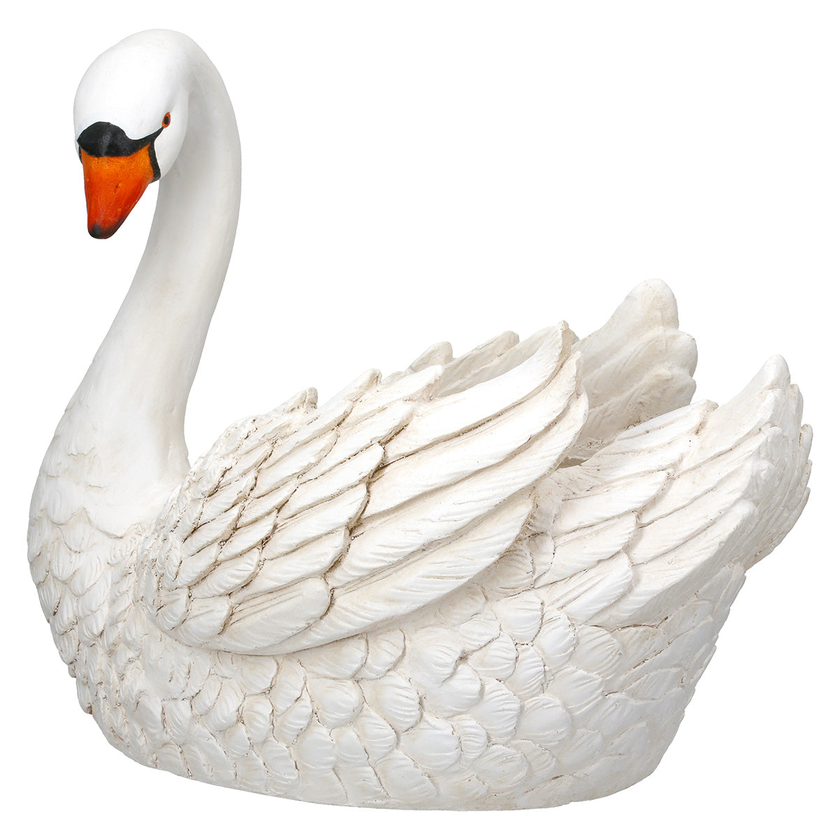 Swanne Übertopf Schwan Weiß Garten Deko