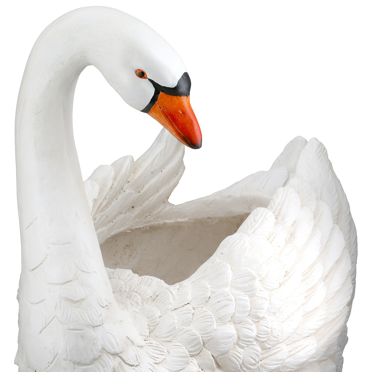 Swanne Übertopf Schwan Weiß Garten Deko