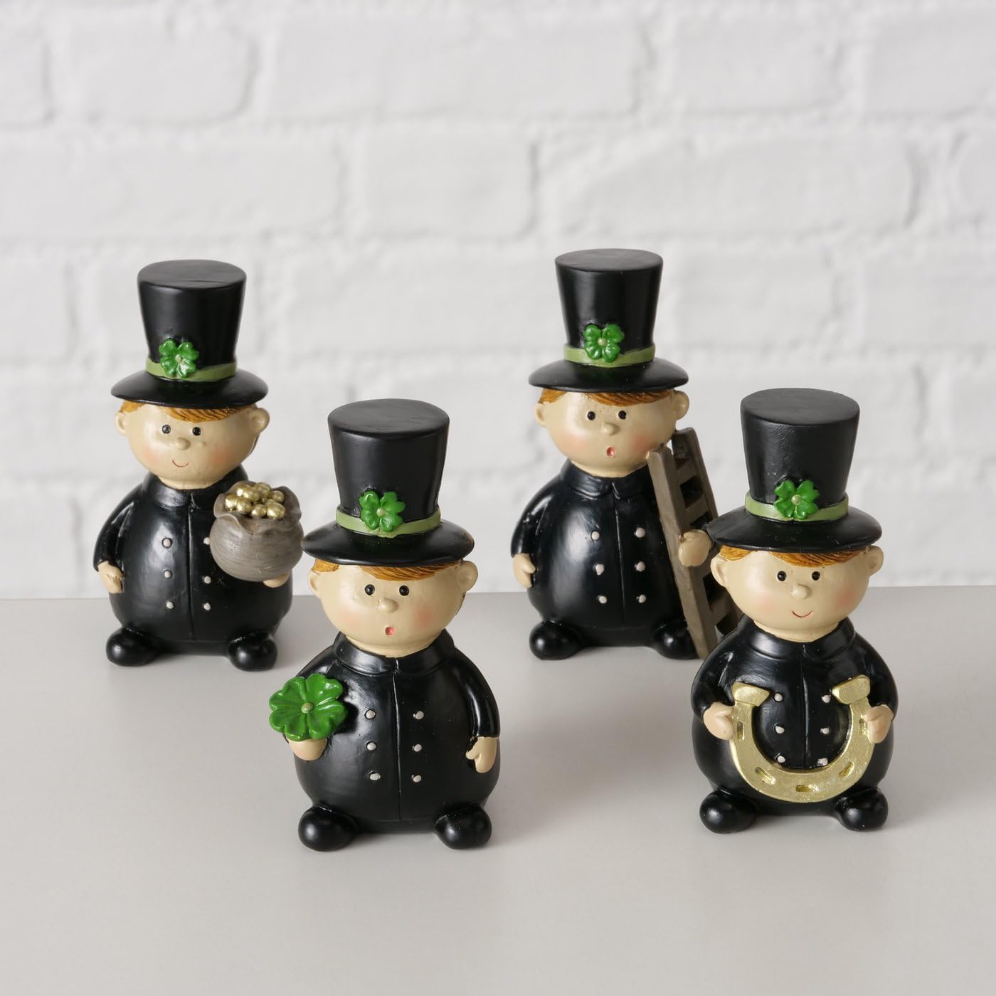 Chimney Sweep Figure Set Schornie – Handcrafted Lucky Charm in Black