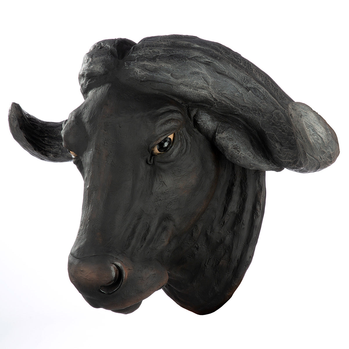 Wandobjekt Bison Büffel Kopf modern schwarz 3D Skulptur