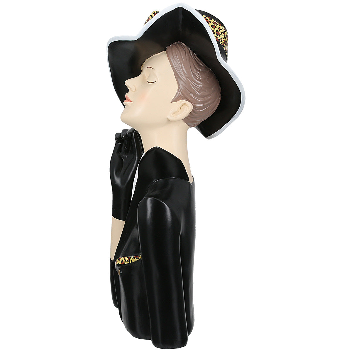 Dekofigur Lady Leopard Dame Polyresin 29 cm