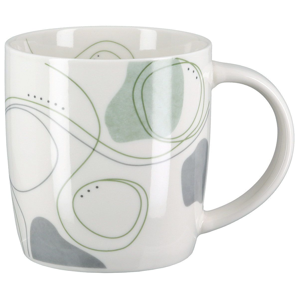 Tassen Set Aurelia Flow 6er Set aus Porzellan modern in weiß grün