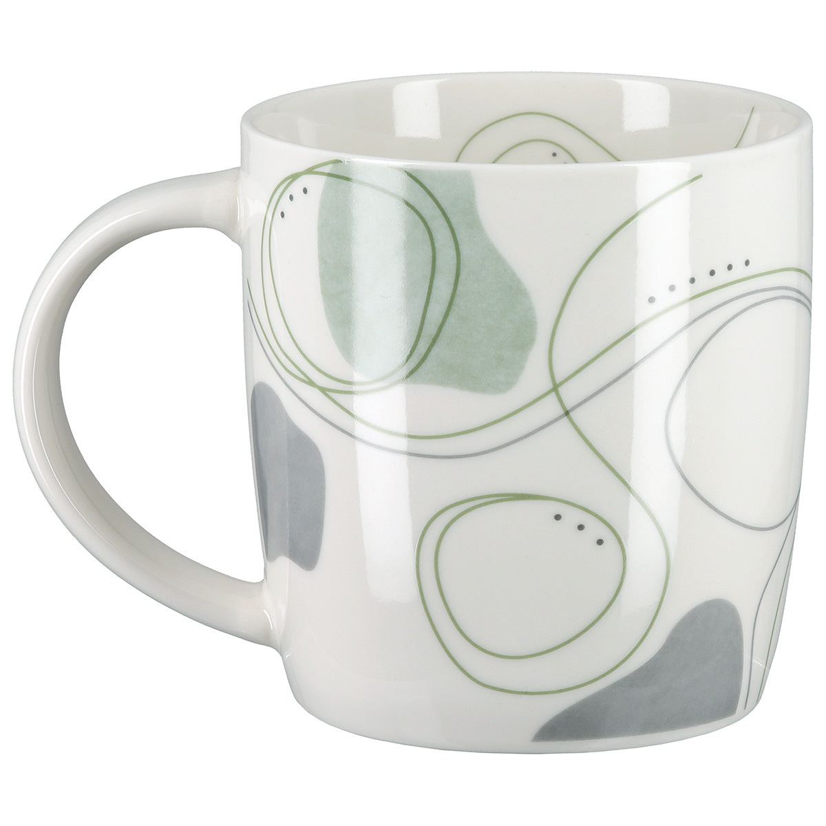 Tassen Set Aurelia Flow 6er Set aus Porzellan modern in weiß grün