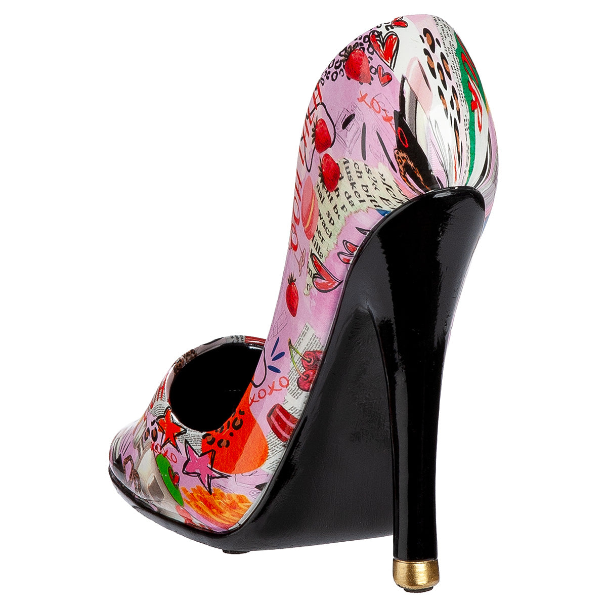 Flaschenhalter High Heel Livia mehrfarbig Streetart Deko 23 cm