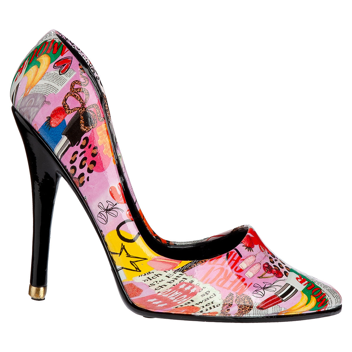 Flaschenhalter High Heel Livia mehrfarbig Streetart Deko 23 cm