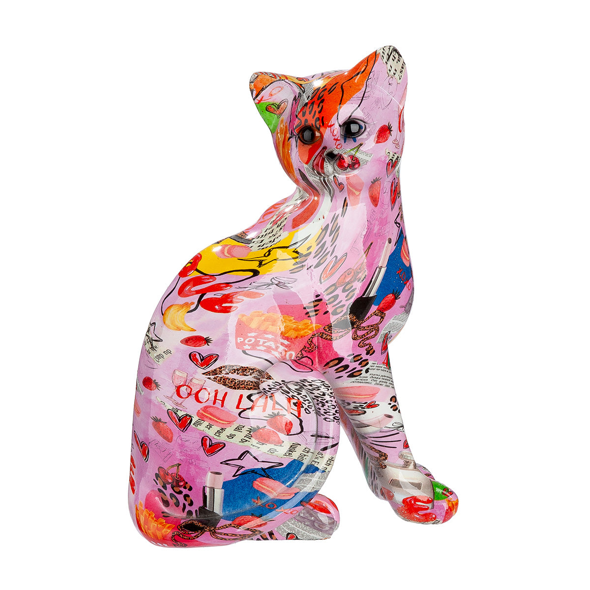 Katze Figur Liora mehrfarbig Streetart Deko 29 cm