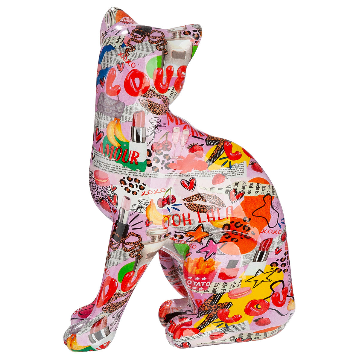 Katze Figur Liora mehrfarbig Streetart Deko 29 cm