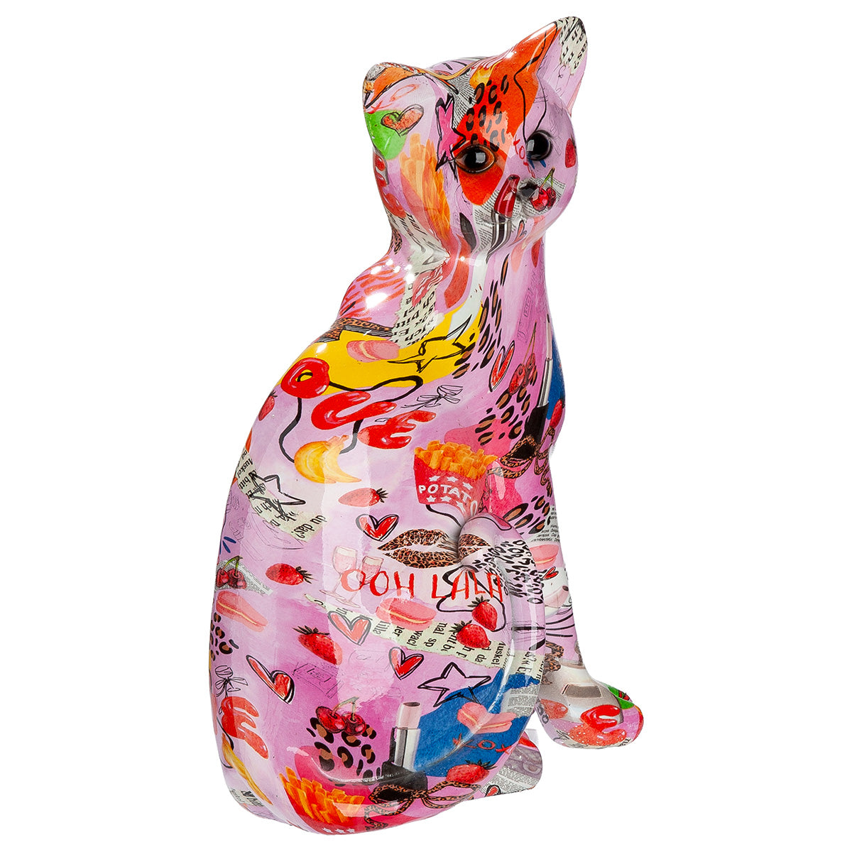 Katze Figur Liora mehrfarbig Streetart Deko 29 cm