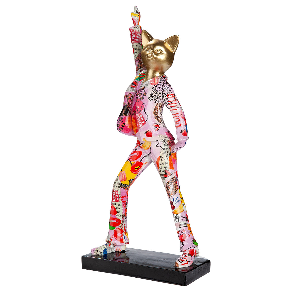 Katze Figur Nova mehrfarbig Streetart moderne Deko 40 cm