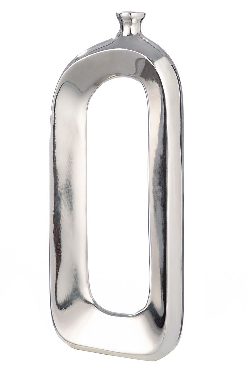 Aluminium Vase 'Open' - Silberfarbene Eleganz