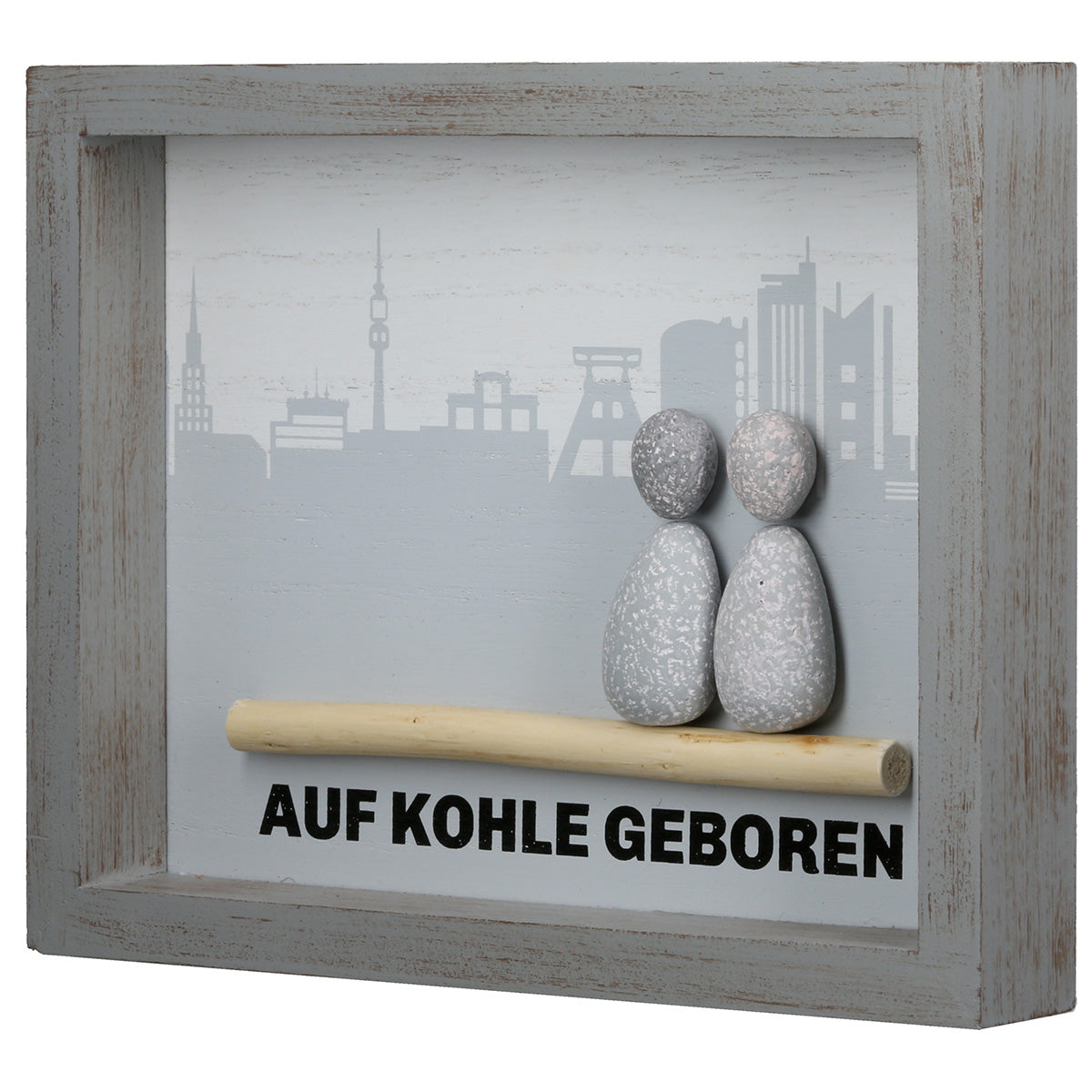 Steinbild Glück Auf 2er set Wanddeko