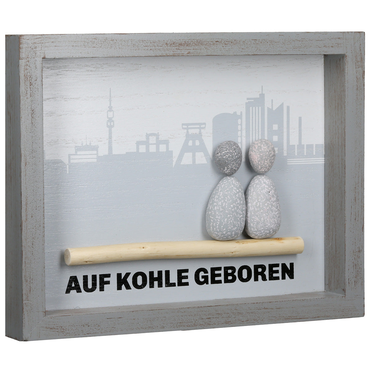 Steinbild Glück Auf 2er set Wanddeko