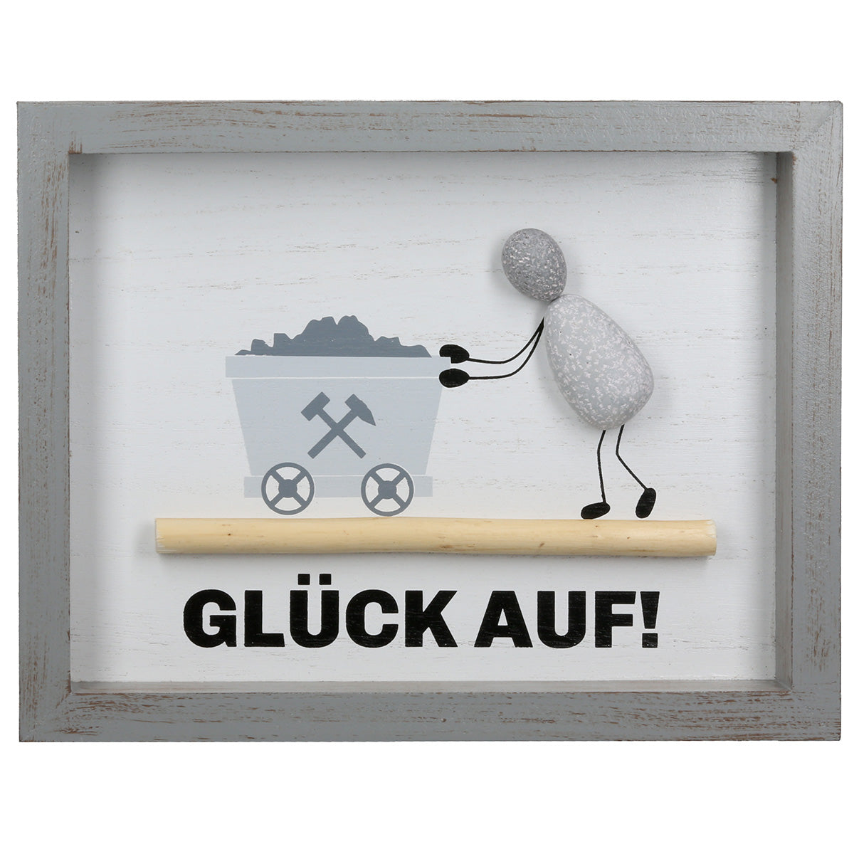 Steinbild Glück Auf 2er set Wanddeko