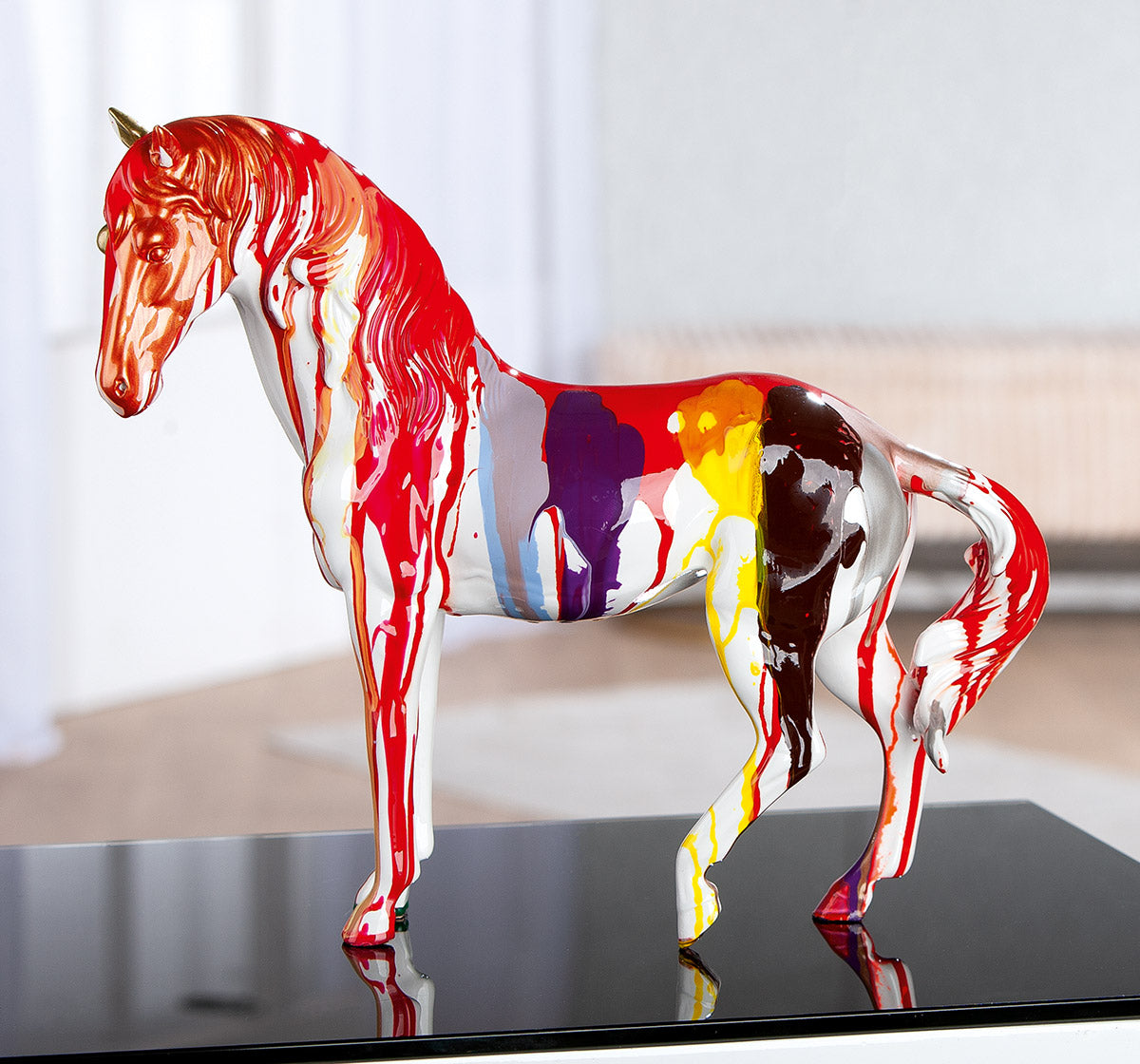 Skulptur Cavallo Pferdefigur moderne Dekofigur 34 cm