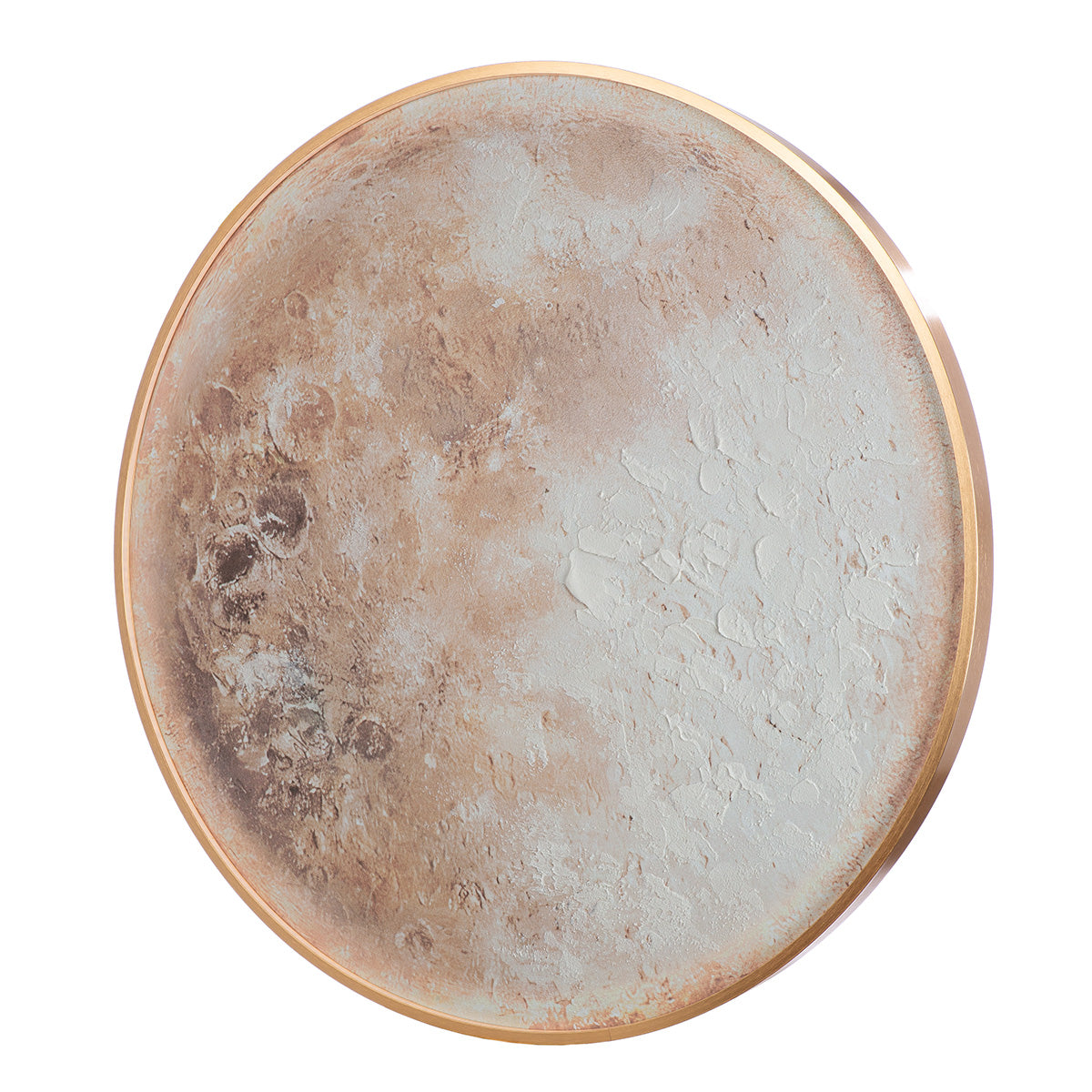 LED Wandbild Mond Luna Aurea rund mit Beleuchtung