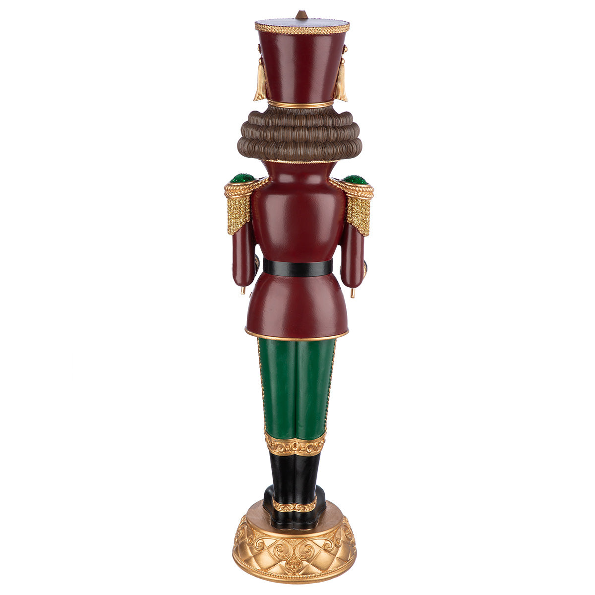 Nussknacker Figur Monarch Grün Rot Kunstharz 60 cm