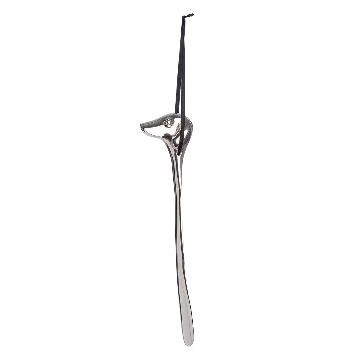 Schuhanzieher Schuhlöffel Frieda Dackel aus Aluminium silberfarben