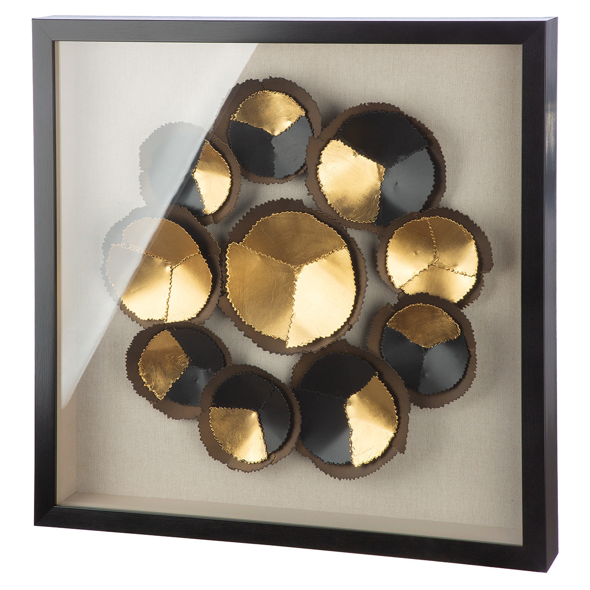 Wandbild 3D Nox schwarz gold 60 x 60 cm
