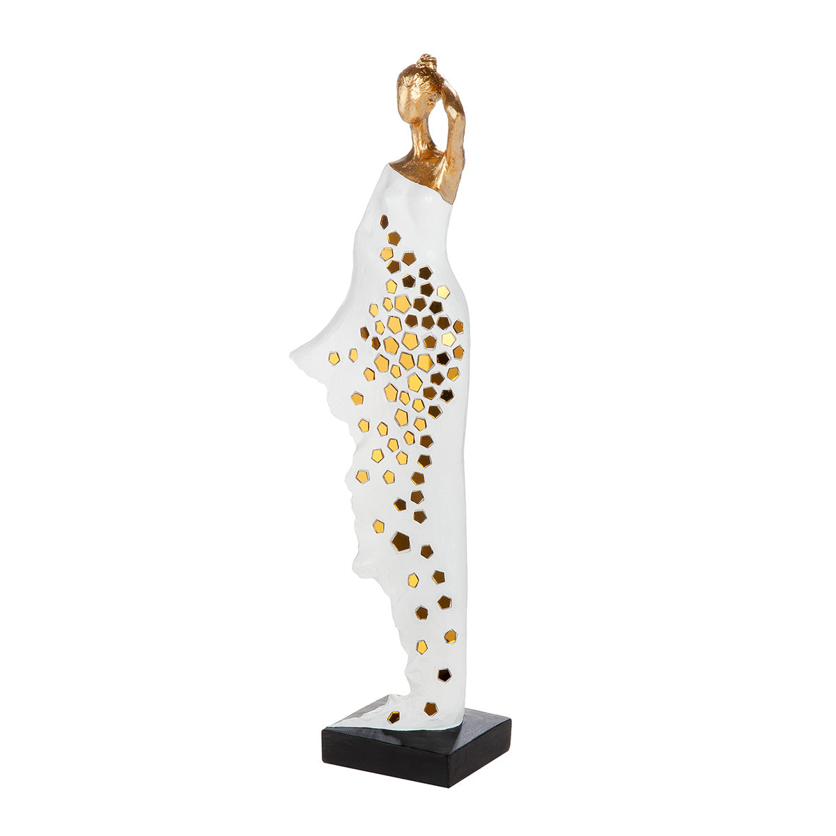 Dekofigur Frau Goldmoment weiß gold 53 cm