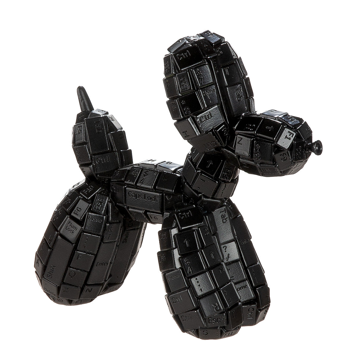 Dekofigur KeyDog XL Ballonhund Schwarz Tastatur-Design 31 cm