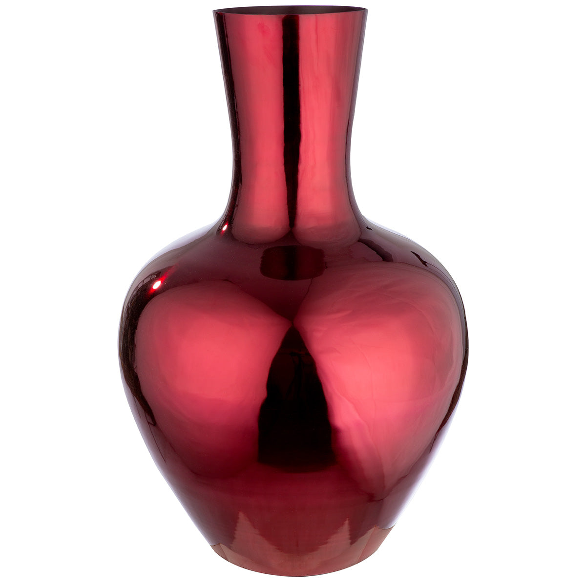 Vase Lumina Bauchig Rot Metall 70 cm