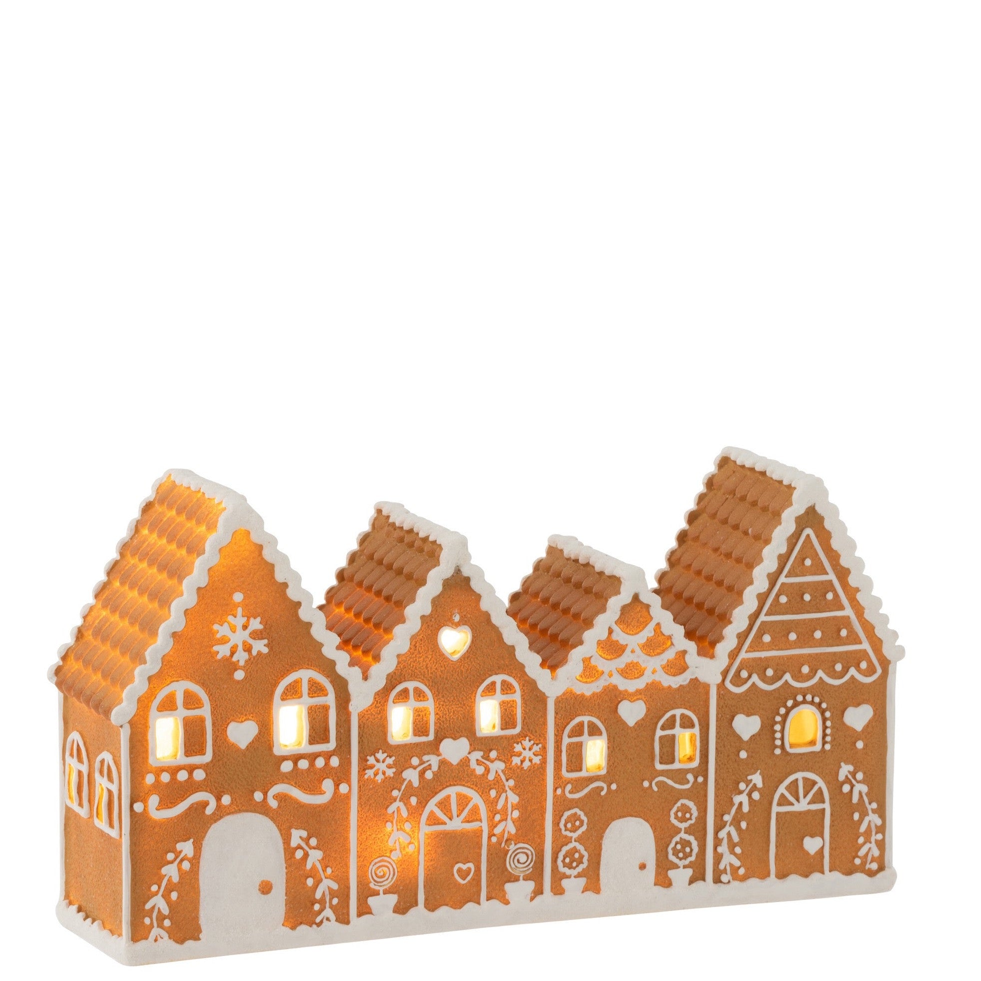 Beleuchtetes Lebkuchenhaus aus Poly - Zauberhafte Weihnachtsdekoration Weihnachtshaus