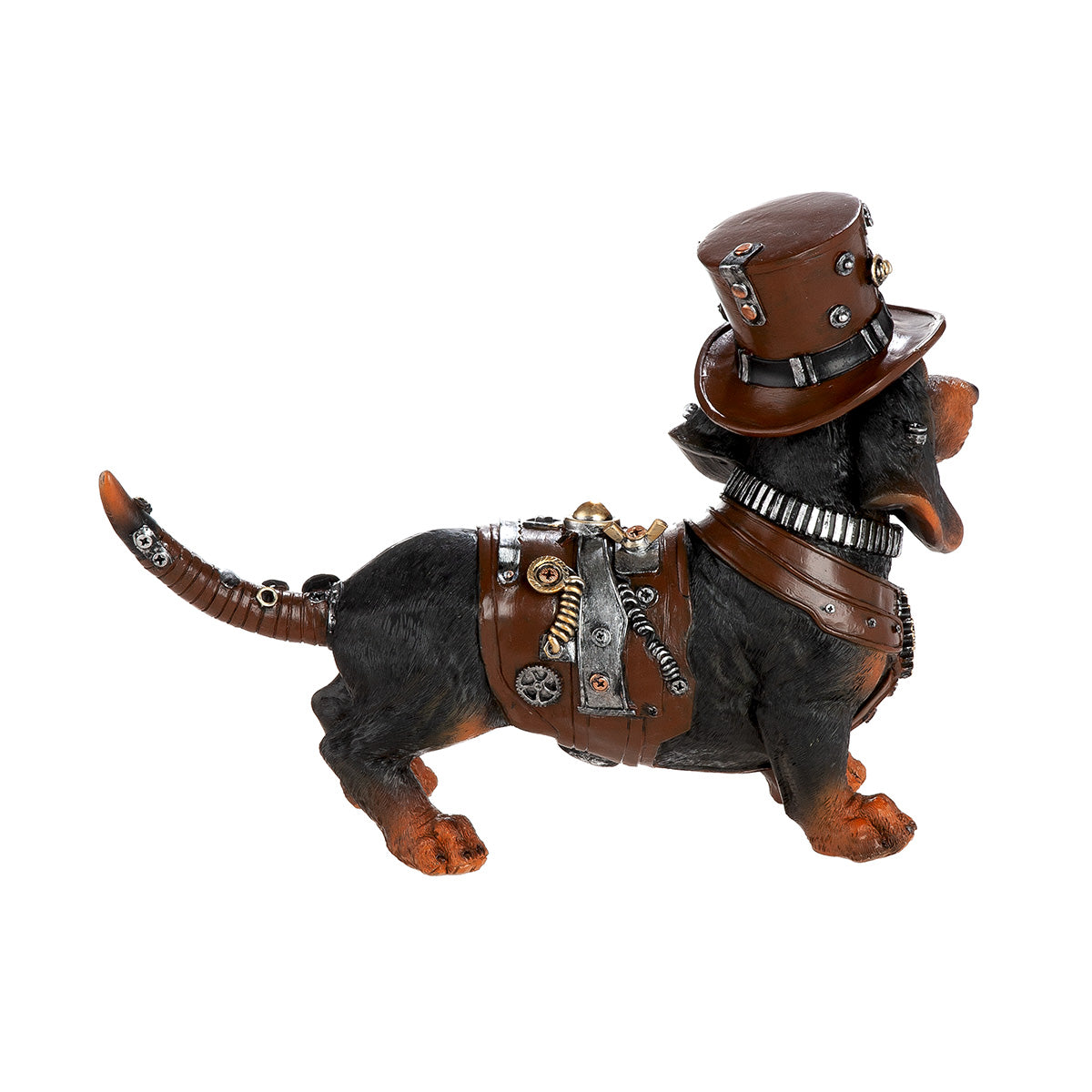 Dackel Figur Steampunk Bruno Gear braun schwarz Dekofigur