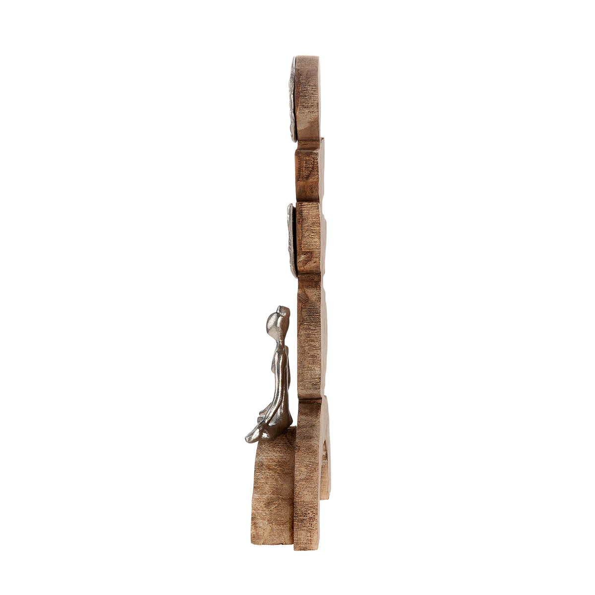 Skulptur Achtsamkeit Steindaube Balancefigur Holz Metall