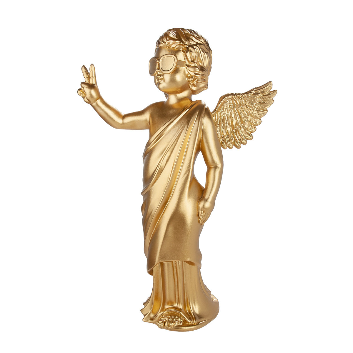 Dekofigur Engel Gloria goldfarben mit Sonnenbrille 50 cm