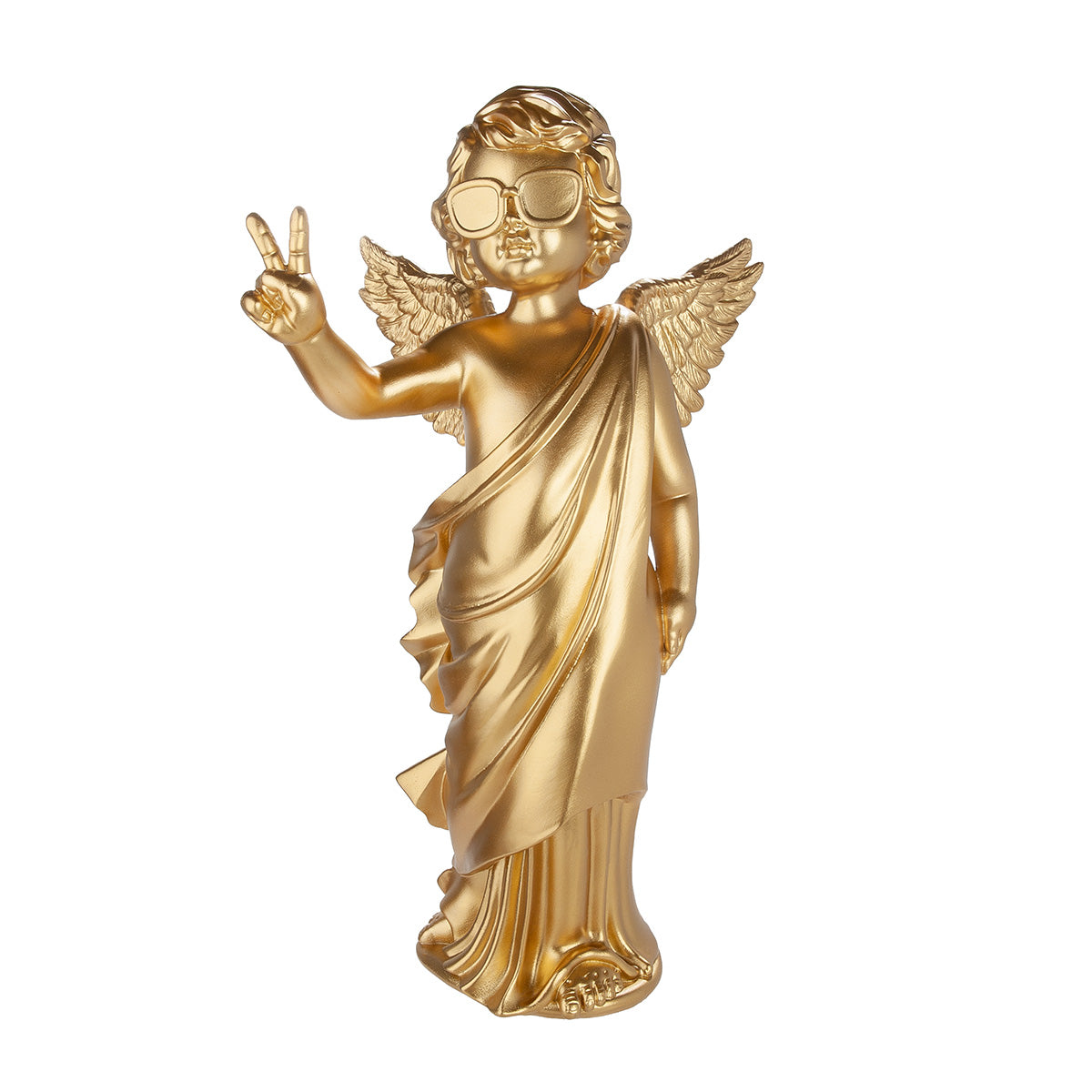 Dekofigur Engel Gloria goldfarben mit Sonnenbrille 50 cm