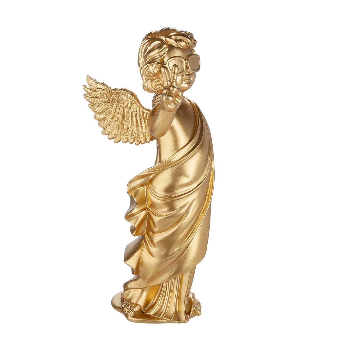 Dekofigur Engel Gloria goldfarben mit Sonnenbrille 50 cm