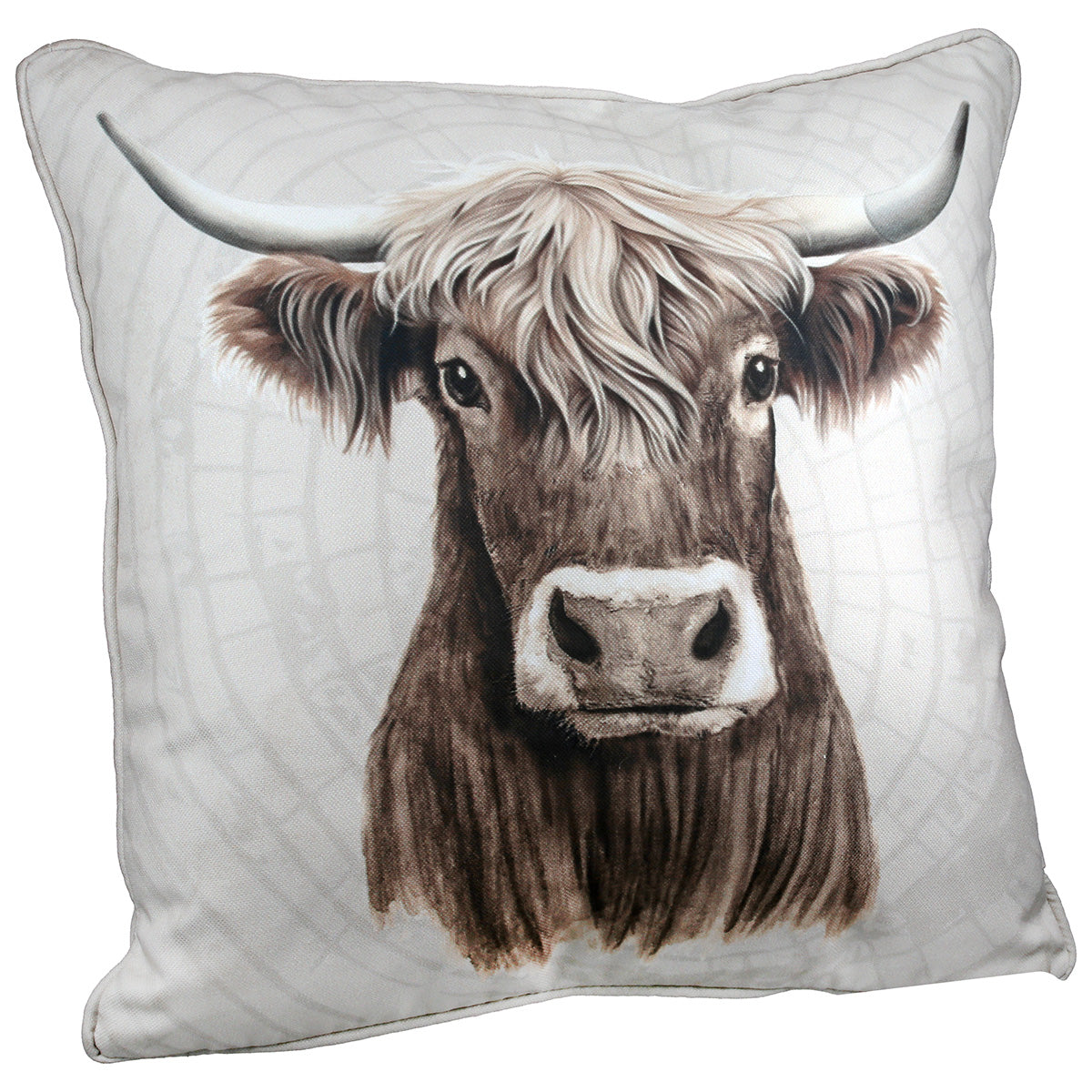 Dekokissen Fiona 3er Set Hochlandrind beige braun 43 x 43 cm