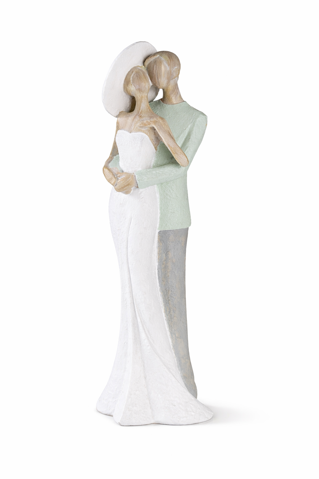 Dekofigur Paar Lady Gentleman Elegant Grün Weiß 31 cm