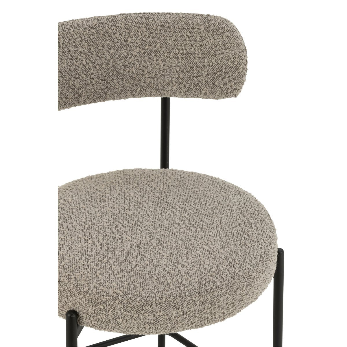 J-Line Barhocker Boucle Sperrholz/Polyester Grau/Schwarz