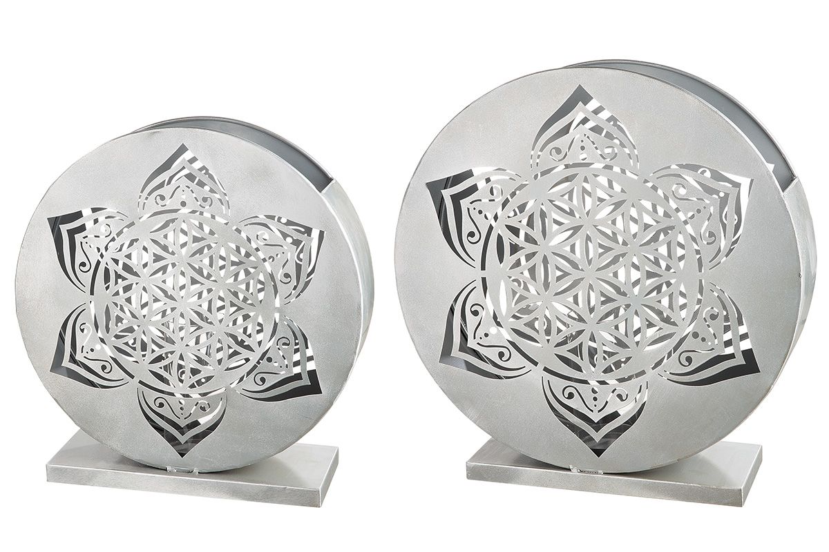 Metalen lantaarn MANDALA - set van 2